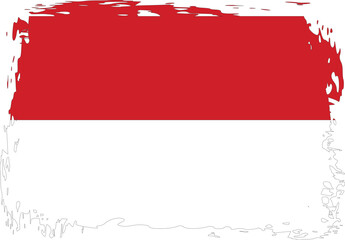 Obraz na płótnie Canvas Grunge Monaco flag.flag of Monaco,banner vector illustration. Vector illustration eps10.