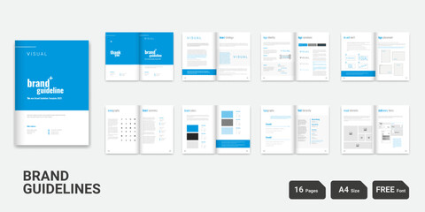 Blue Brand Guideline Design Brand Manual Design Brand Style Guideline Design