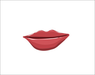 vector lips of a woman with dark red lipstick