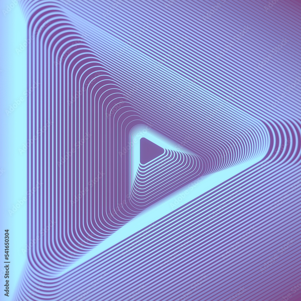 Poster Pattern of neon colored lines on a violet background. Creative modern design. 3d rendering digital illustration