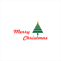 merry christmas design vector logo sketch illustration with christmas tree