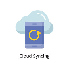 Cloud Syncing Vector  Flat Icon Design illustration. Cloud Computing Symbol on White background EPS 10 File