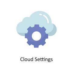 Fototapeta premium Cloud Settings Vector Flat Icon Design illustration. Cloud Computing Symbol on White background EPS 10 File