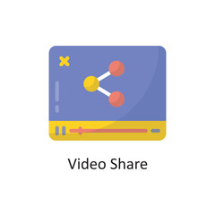 Video Share Vector  Flat Icon Design illustration. Cloud Computing Symbol on White background EPS 10 File