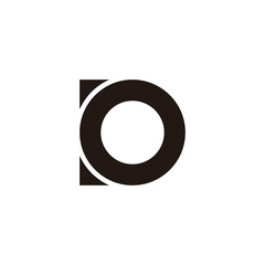 Letter DO OD D O circle, outline geometric symbol simple logo vector - obrazy, fototapety, plakaty