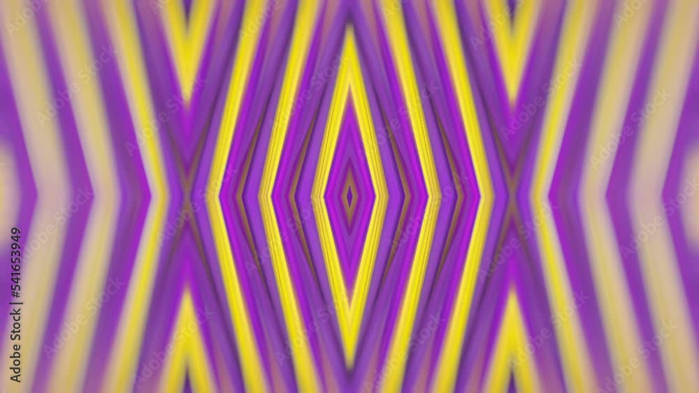 Poster Abstract wavy kaleidoscopic background with bright color combination. Creative concept. Digital seamless loop animation. 3d rendering. HD resolution