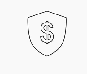 financial protection line icon