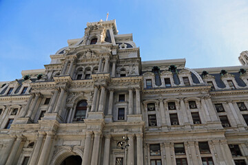 Fototapeta na wymiar The facade of City Hall - Philadelphia