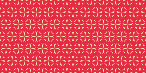 Seamless pattern with decorative elements on a red background