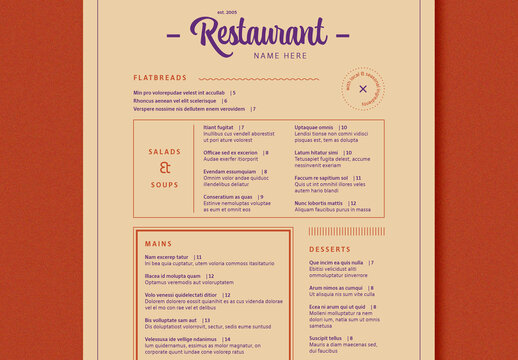 Menu Layout