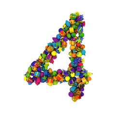 Christmas letters typeface made out of colored ornaments with alpha channel 4