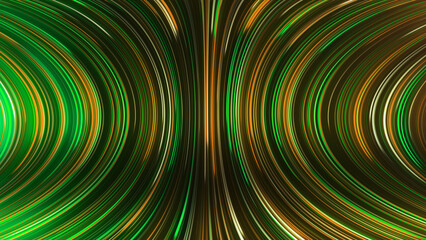 Obraz premium 3D rendering of an abstract panoramic neon background with glowing rays