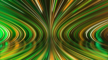 Obraz premium 3D rendering of an abstract panoramic neon background with glowing rays