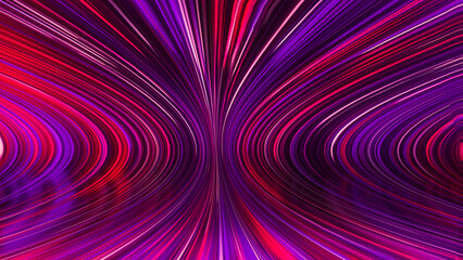 Obraz premium 3D rendering of an abstract panoramic neon background with glowing rays