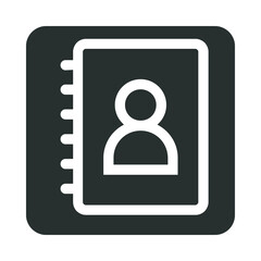 Glyph Square Phone Book Icon 2