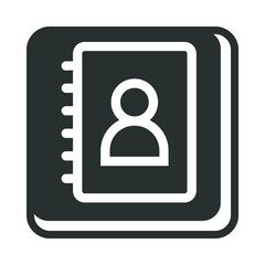 Glyph Square Phone Book Icon