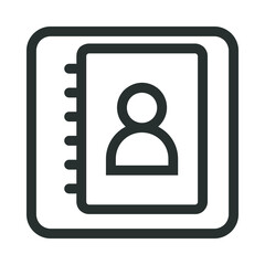 Outline Square Phone Book Icon 2