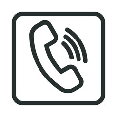 Outline Square Telephone Icon 2