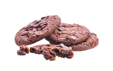 dark chocolate soft cookies isolated on transparent png