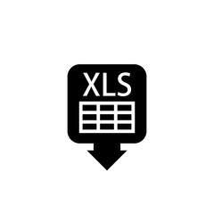 Download xls document line icons on white