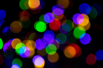 Christmas light. Colorful abstract background. Bokeh Background.