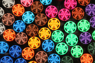 A closeup of felt pens in different colors
