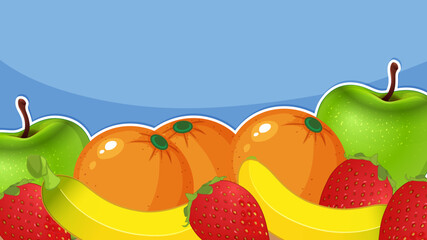 Mixed fruits background template
