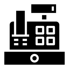 cash register glyph icon style