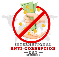 Fototapeta premium International Anti corruption day poster design