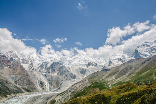 Fairy Meadows Nanga Parbat Blue Sky Clouds Beautiful Landscape Mountains View