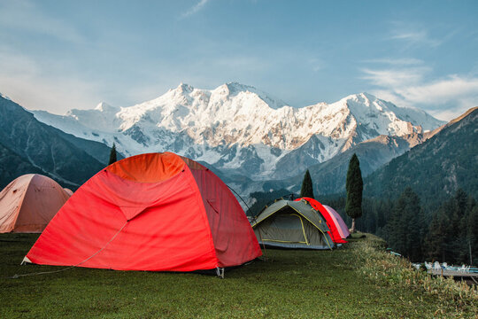 Camping Fairy Meadows Nanga Parbat Beautiful Landscape Mountains View