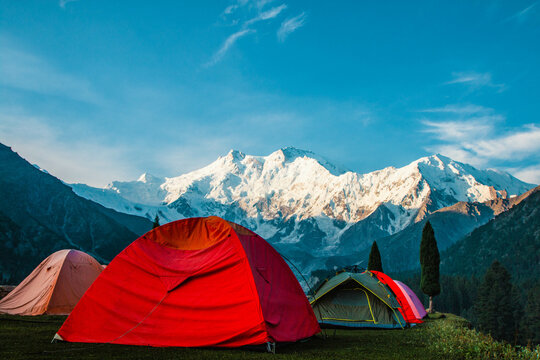 Camping Fairy Meadows Nanga Parbat Beautiful Landscape Mountains View