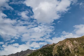 Cercles muraux Nanga Parbat Fairy Meadows Nanga Parbat Blue Sky Clouds Beautiful Landscape Mountains View