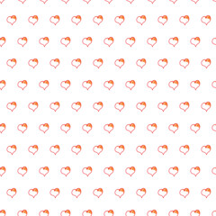 Hand drawn doodle hearts seamless pattern. Valentine's day heart  Design of textures and backgrounds, illustrations 