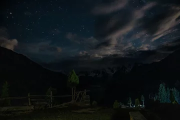 Crédence de cuisine en verre imprimé Nanga Parbat Mid night Milky-way view Fairy Meadows Nanga Parbat