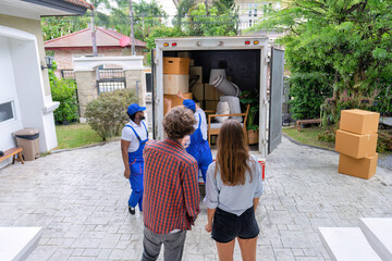 Professional goods move service use truck carry personal belongings door to door transport delivery...