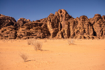 Fototapeta na wymiar Desert Wadi Rum in Jordan 
