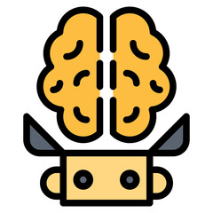 brain filled outline icon style