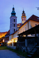 Naklejka premium evening view to Cesky Krumlov castle - Czech republic