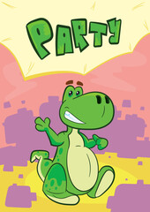 Cute green dinosaur themed party