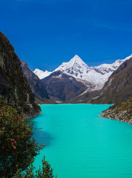 Beautiful view on laguna Paron, Peru, Huascaran national park.
