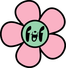 Groovy Flower Cartoon Character