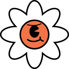 Groovy Flower Cartoon Character