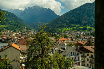 Fototapeta na wymiar View on Fiera di Primiero, Trentino Alto Adige, Italy
