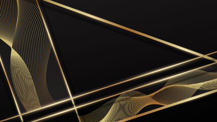 Abstract black and gold shapes background