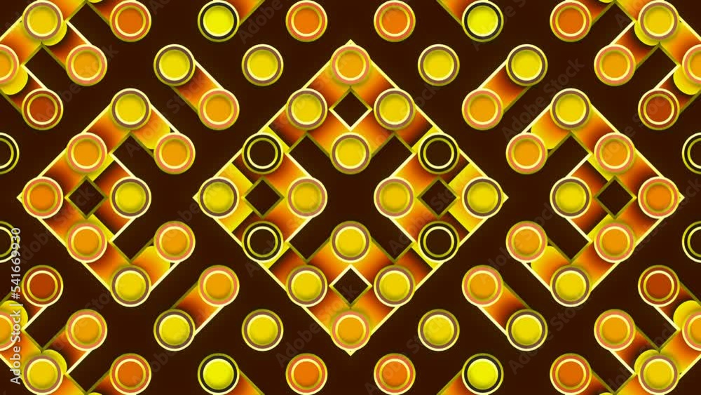 Poster Cartoon geometric pattern with moving trendy gradient. 3d rendering animation