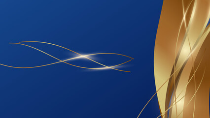 Luxury gold and blue abstract background