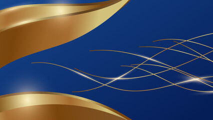 Luxury gold and blue abstract background