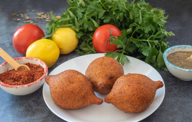 Kibbeh is a popular dish in Middle Eastern cuisine (Turkish name; icli kofte)