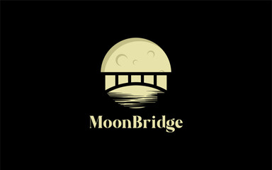 moon and bridge logo design templates